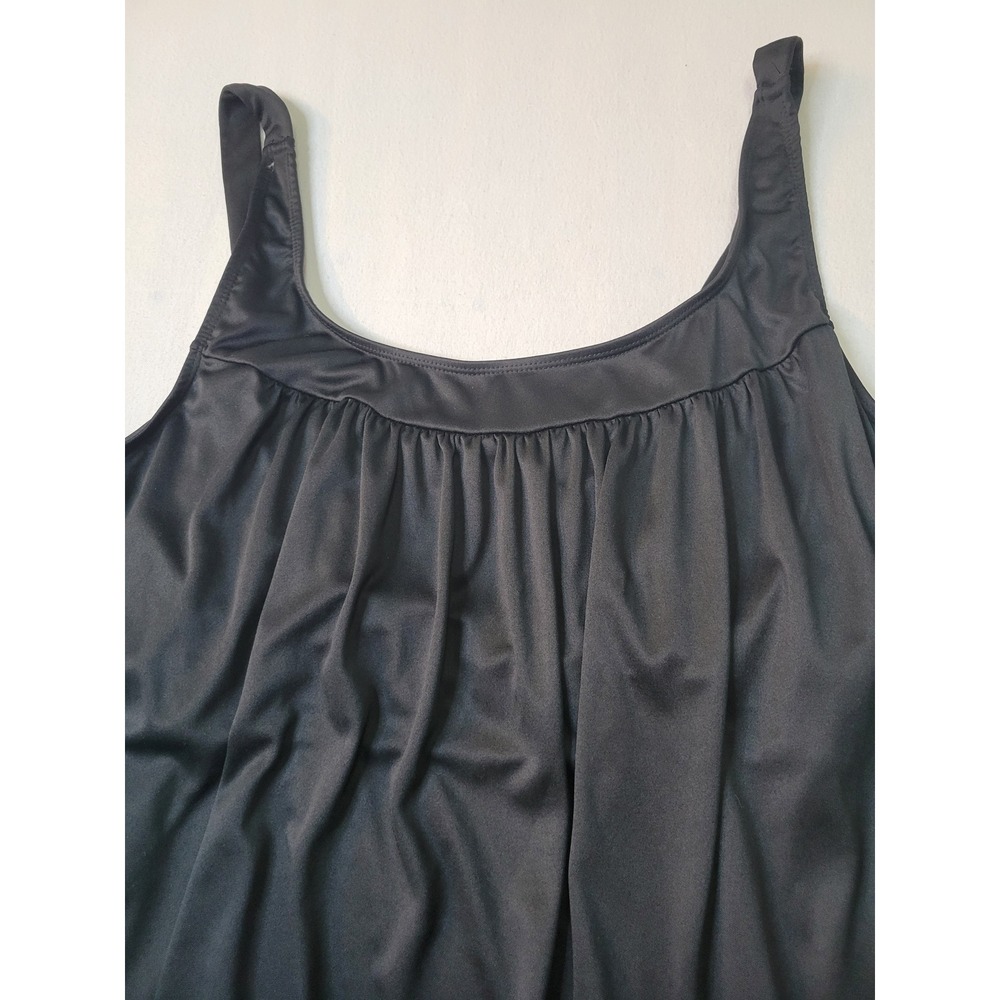 Swim 365 Black Swim Dress Tankini Top Plus Size 22W Adjustable Straps 2119